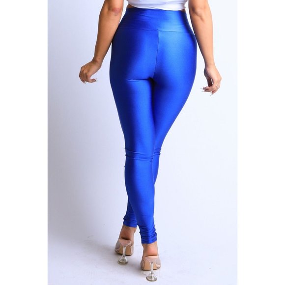 Women's Stretch Skinny Shiny Active Zipper Front Yoga Club Party Leggings Pants - Picture 4 of 10